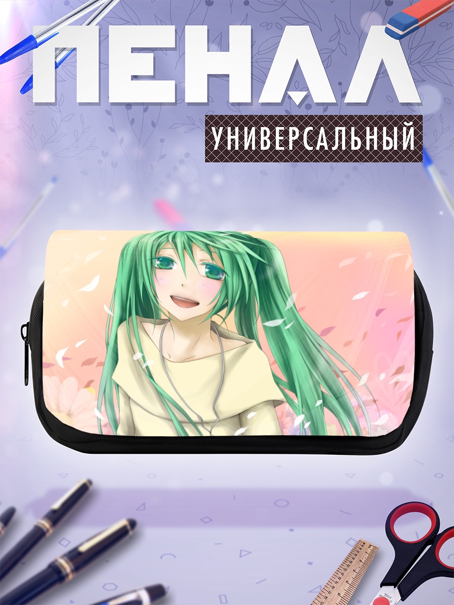Пенал-косметичка Мику Хацунэ в цветах