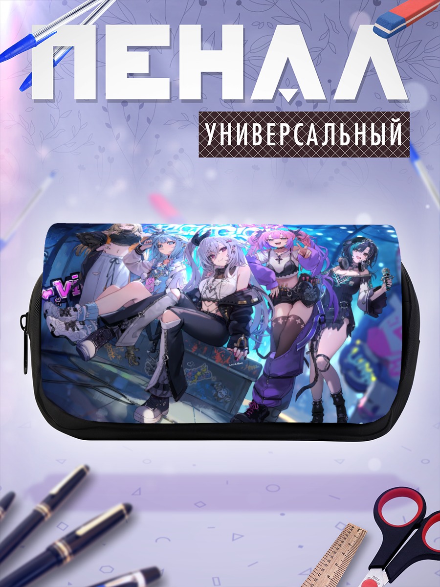 Пенал-косметичка Hololive в неоновом городе