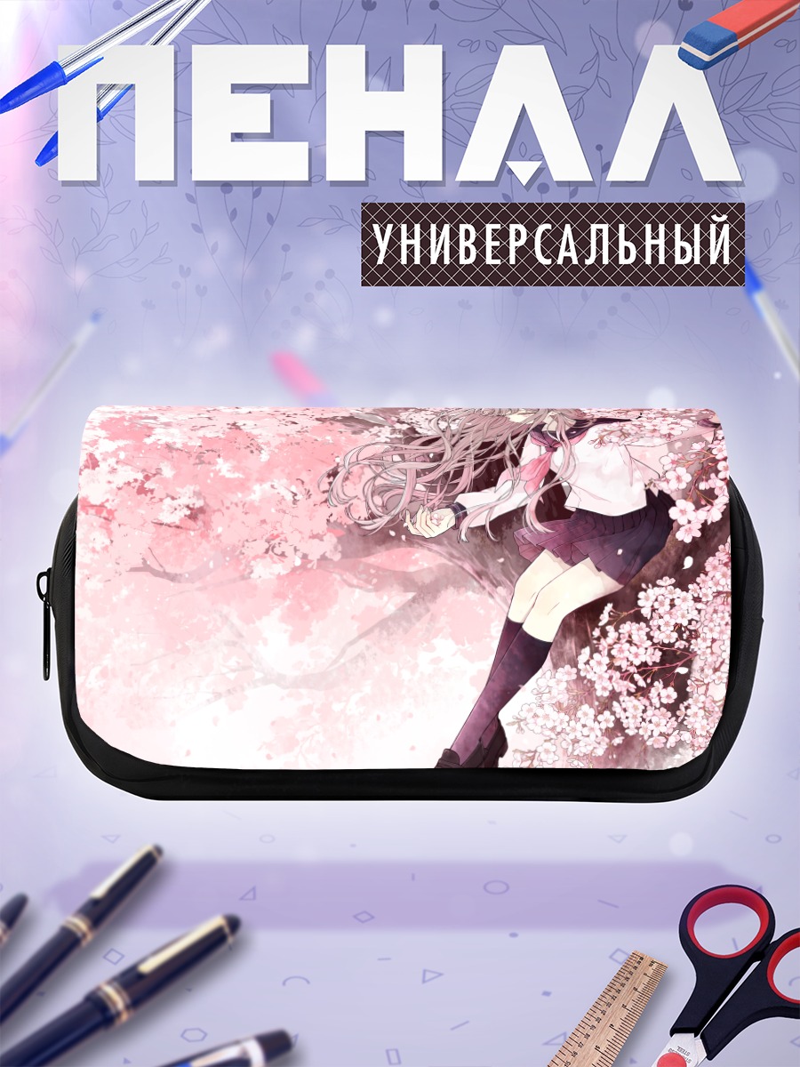 Пенал-косметичка Девушка в сакуре