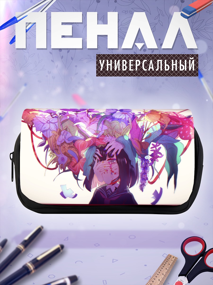 Пенал-косметичка Мику Хацунэ в цветах