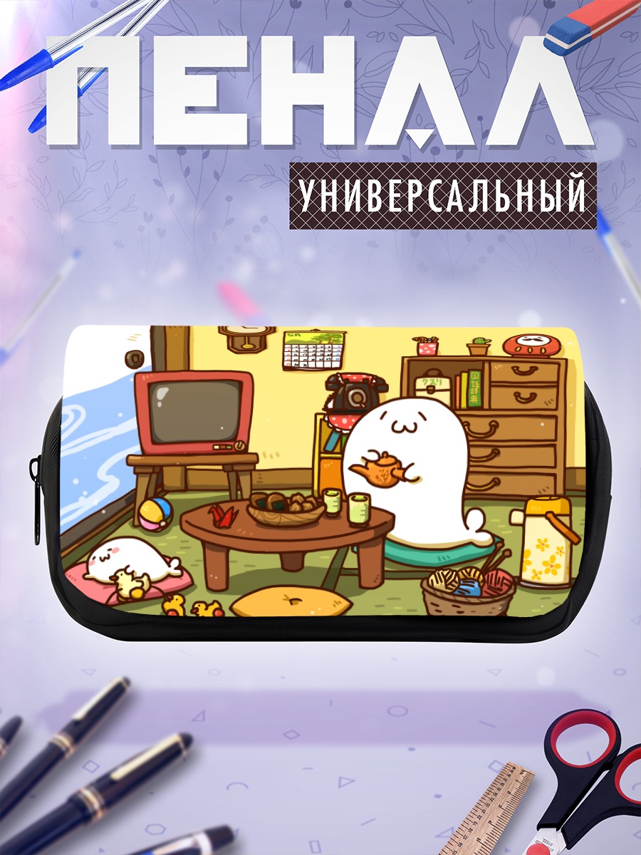 Пенал-косметичка Улыбающийся кот с едой