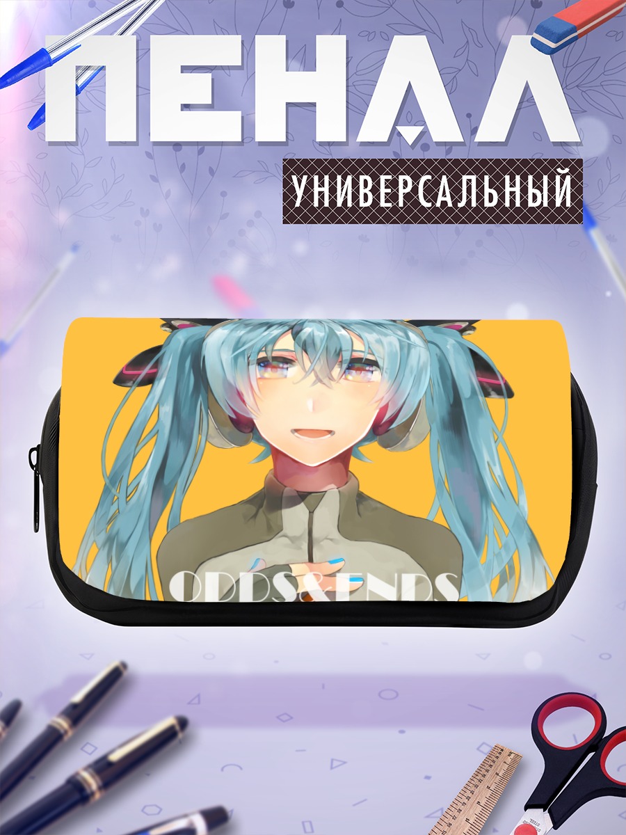 Пенал-косметичка Мику Хацунэ в наушниках