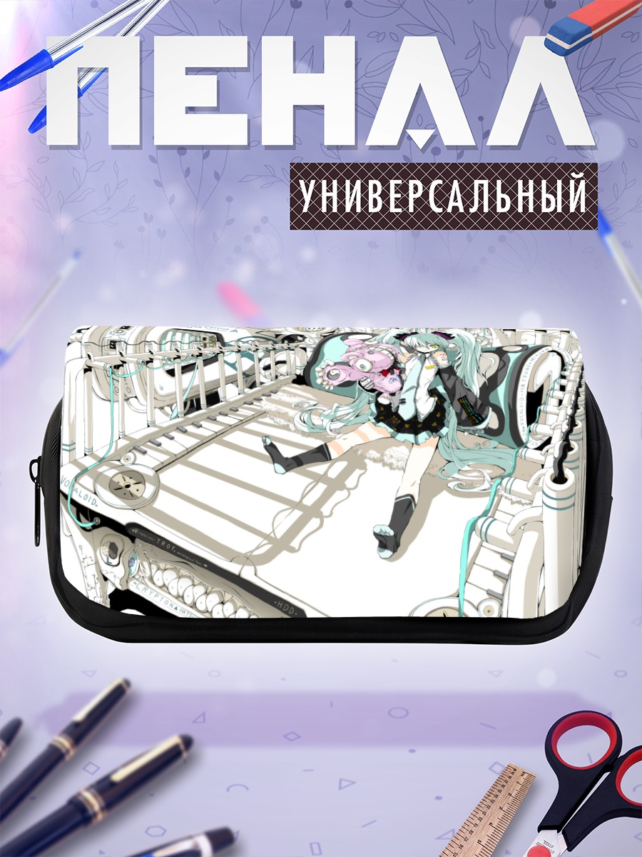 Пенал-косметичка Мику Хацунэ с мишкой