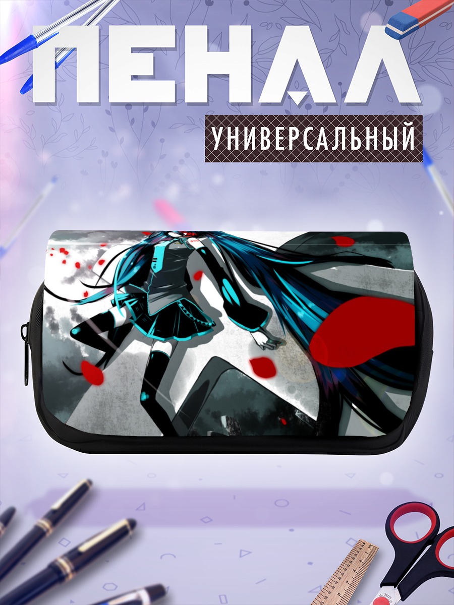 Пенал-косметичка Мику Хацунэ в лепестках
