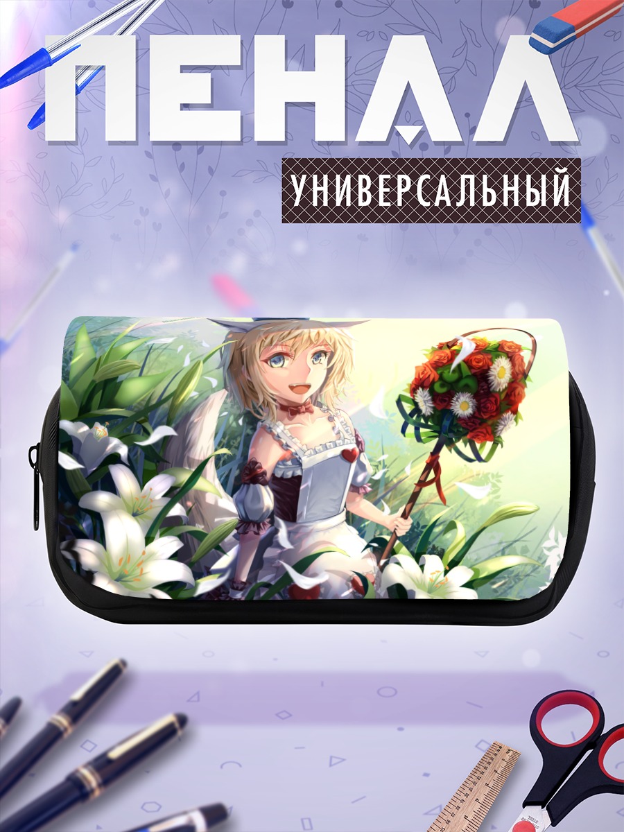 Пенал-косметичка Девочка-лиса с цветами