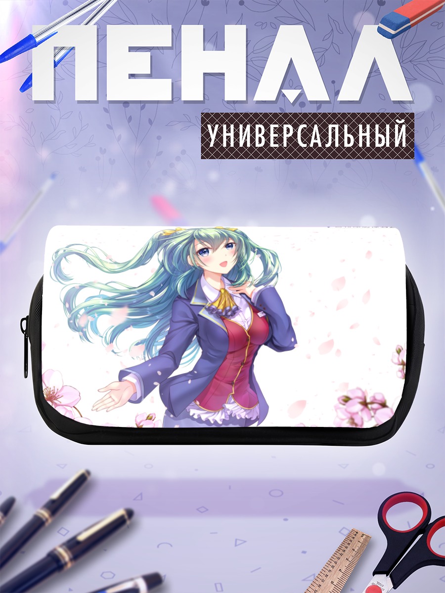 Пенал-косметичка Мику Хацунэ в цветах