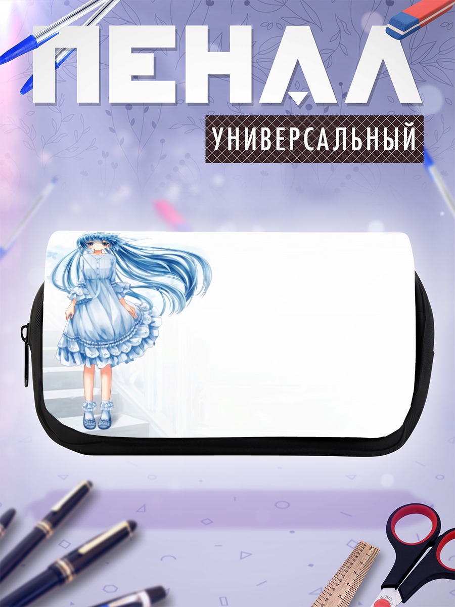 Пенал-косметичка Мику Хацунэ в голубом