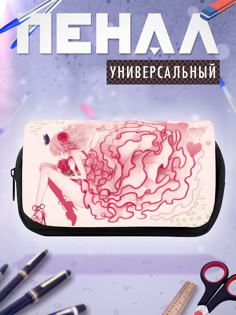 Пенал-косметичка Девушка в розах