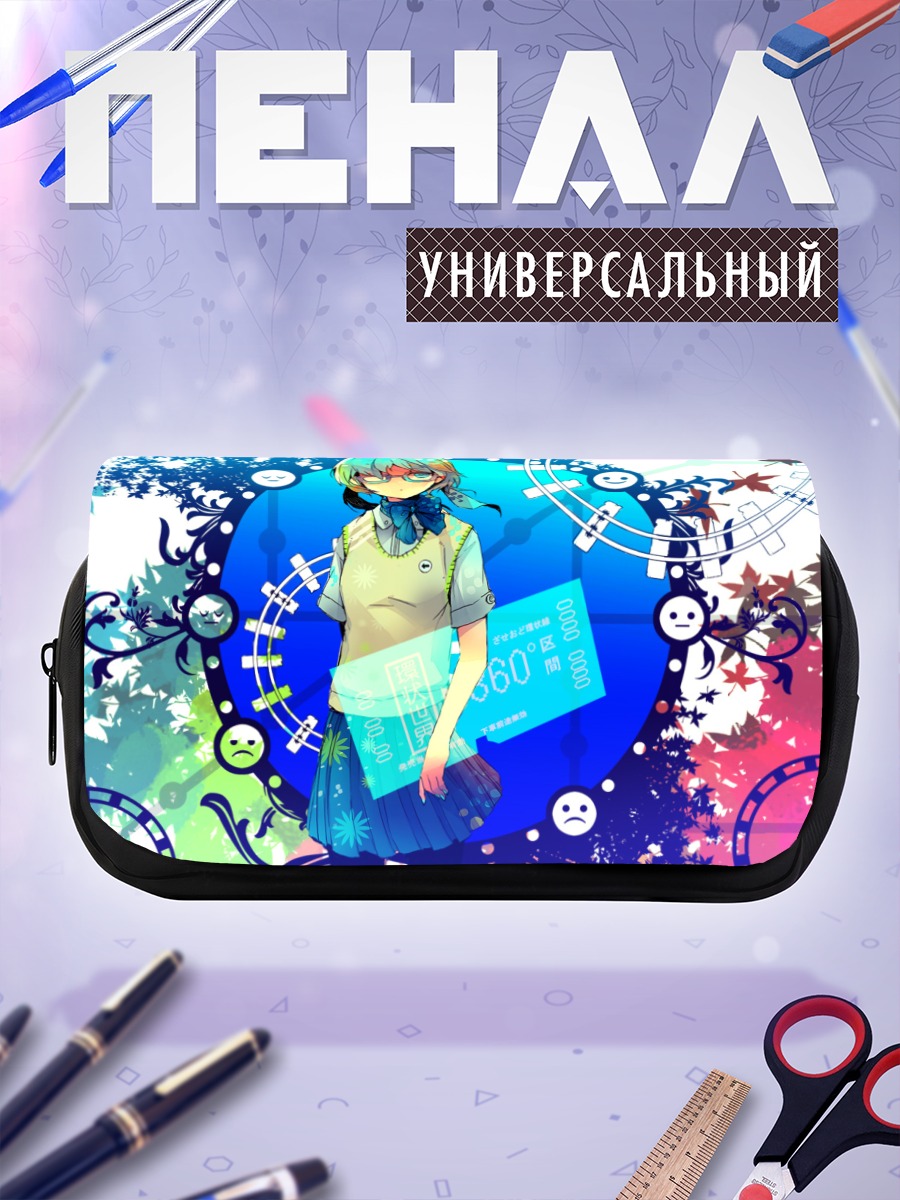 Пенал-косметичка Мику Хацунэ в цветах