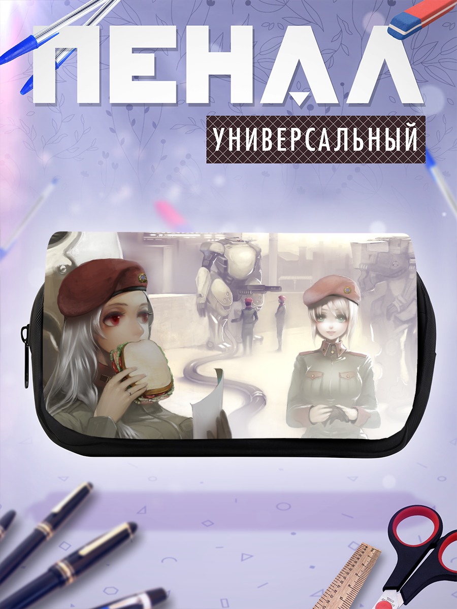 Пенал-косметичка Девушка с бургером