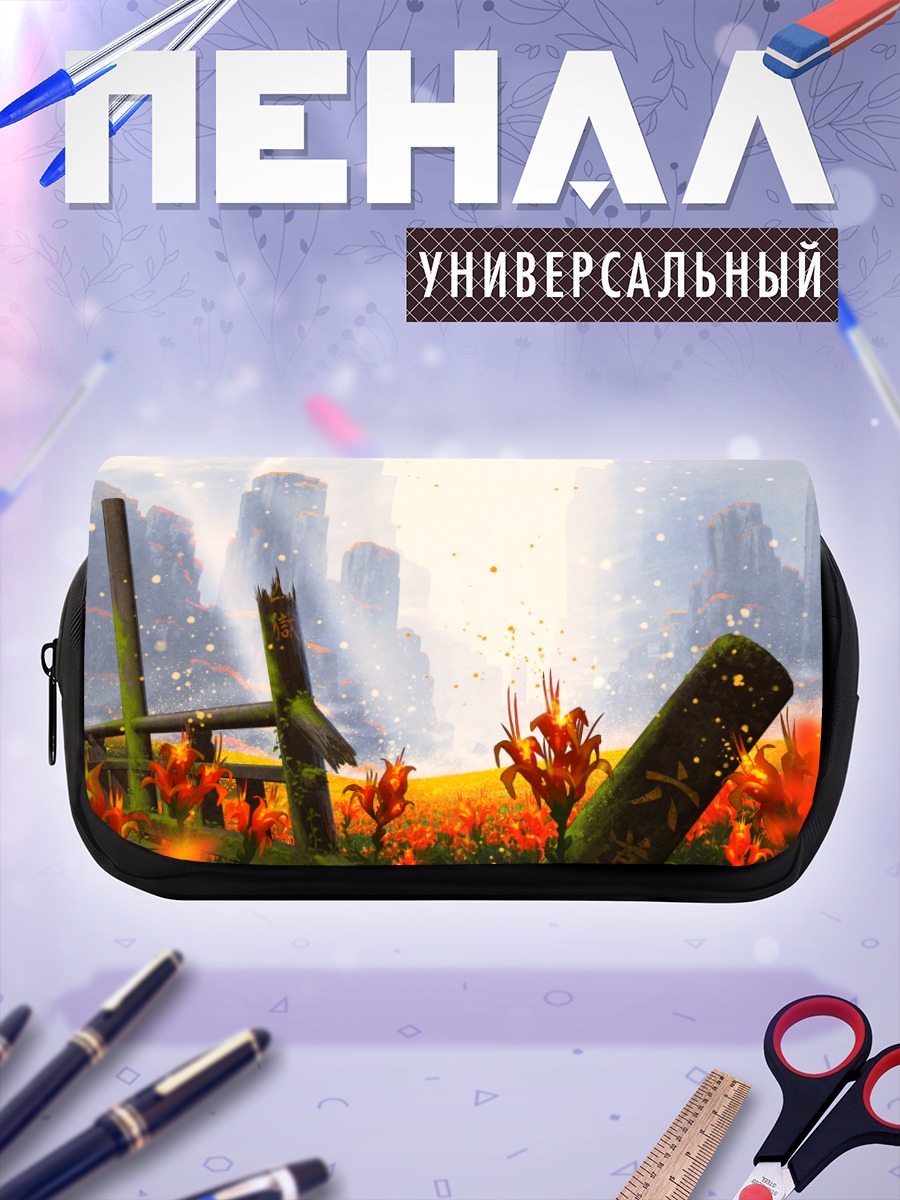 Пенал-косметичка Цветы в руинах