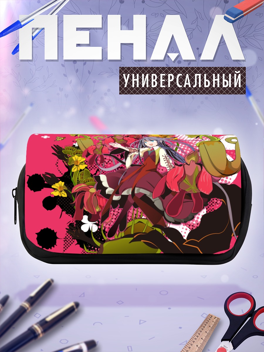 Пенал-косметичка Мику Хацунэ в цветах