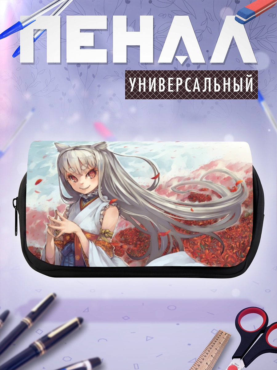 Пенал-косметичка Девушка-лиса в цветах