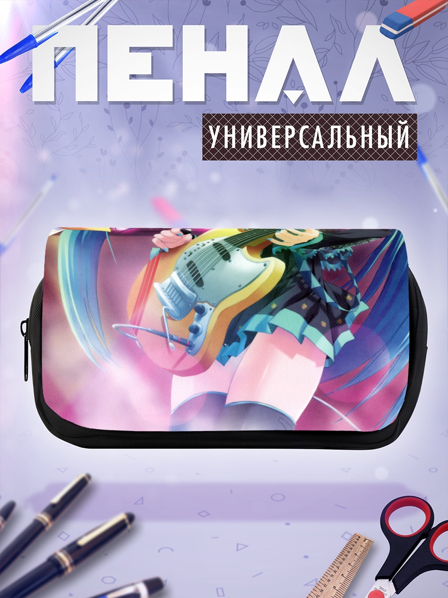 Пенал-косметичка Мику Хацунэ с гитарой