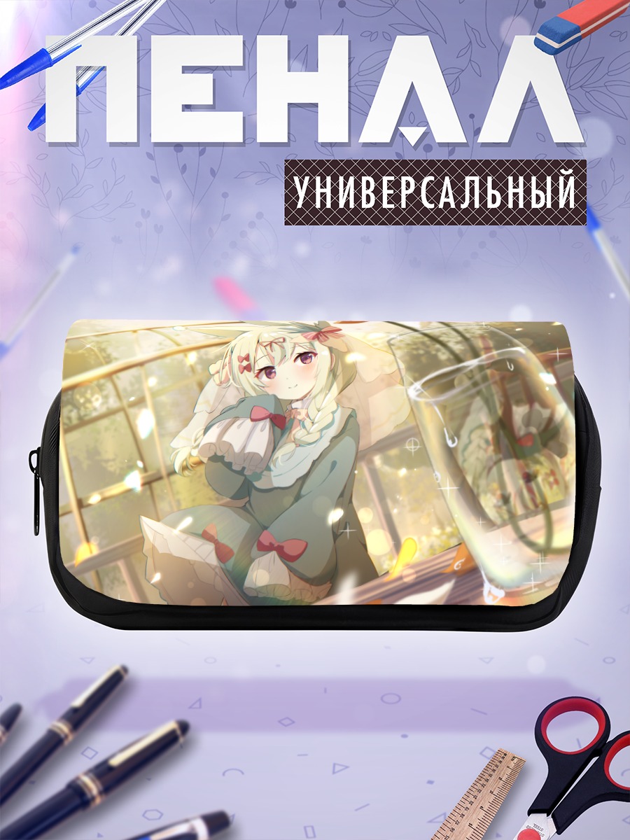 Пенал-косметичка Девочка с ушками в цветах