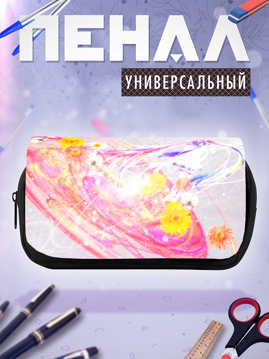 Пенал-косметичка Мику Хацунэ в цветах