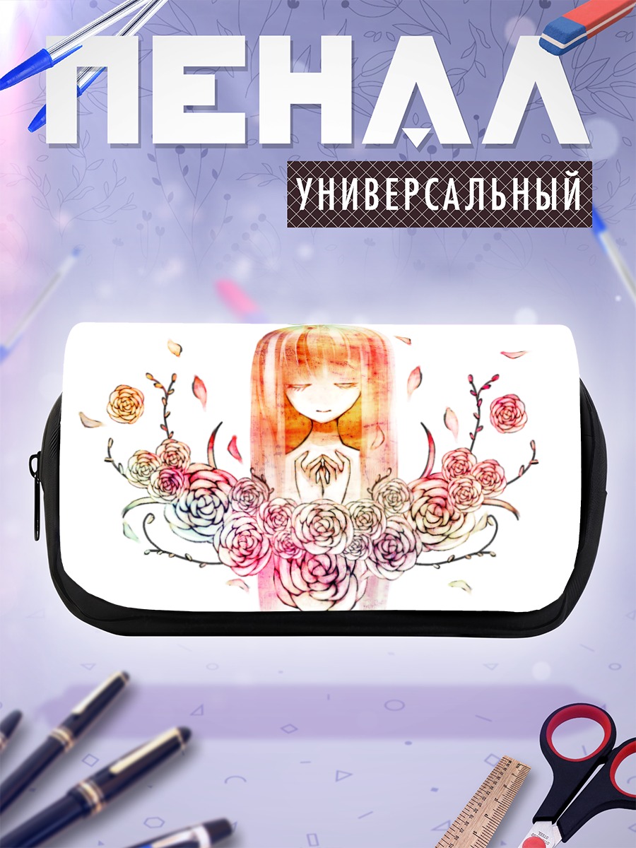 Пенал-косметичка Девушка в розах