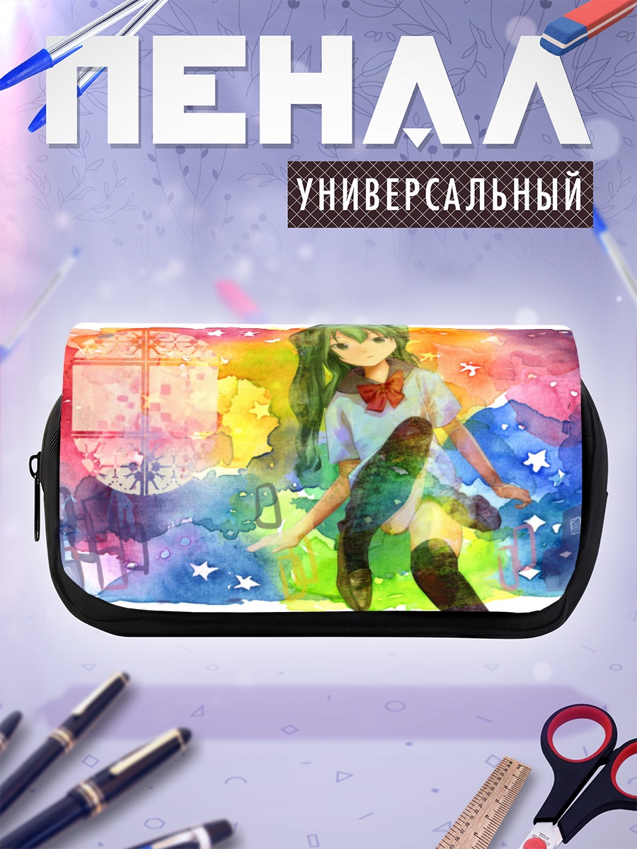 Пенал-косметичка Мику Хацунэ в акварели