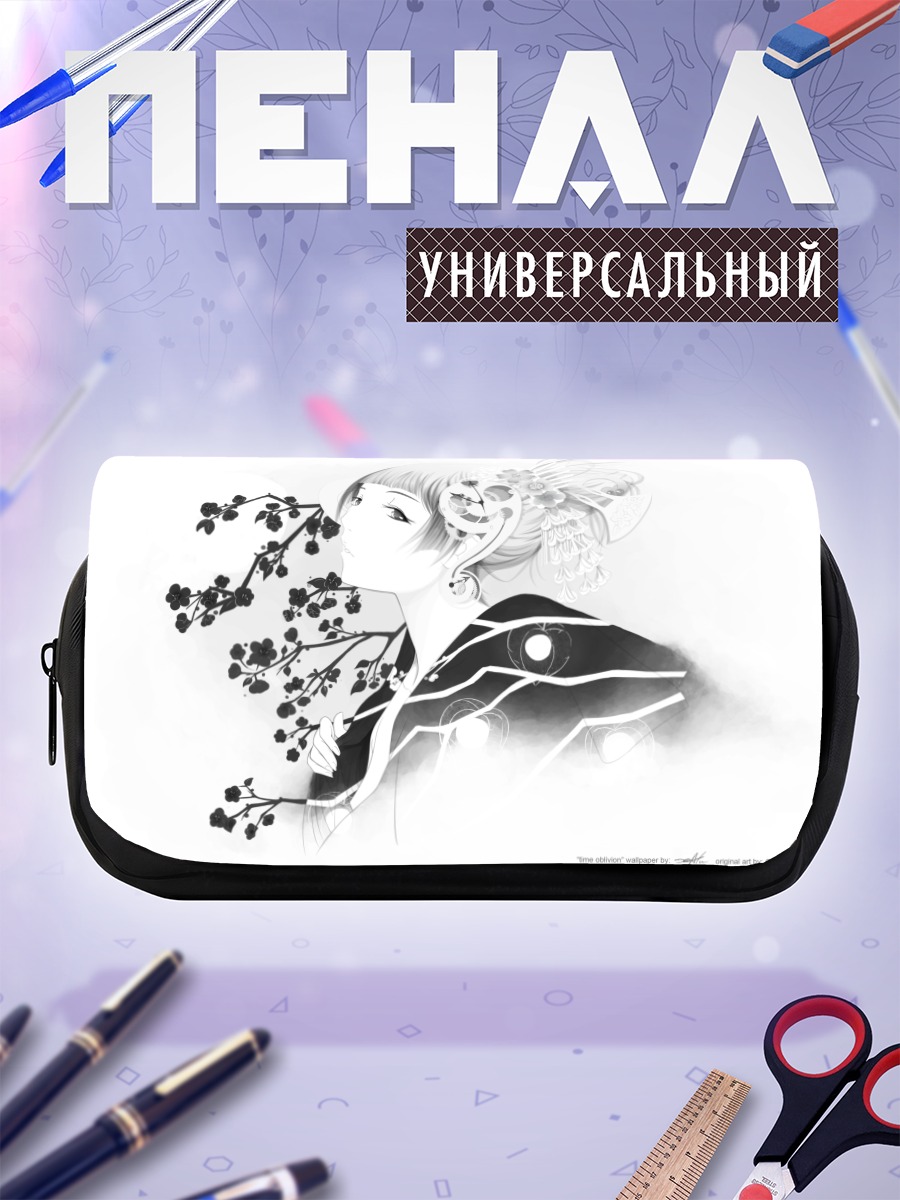 Пенал-косметичка Девушка в сакуре