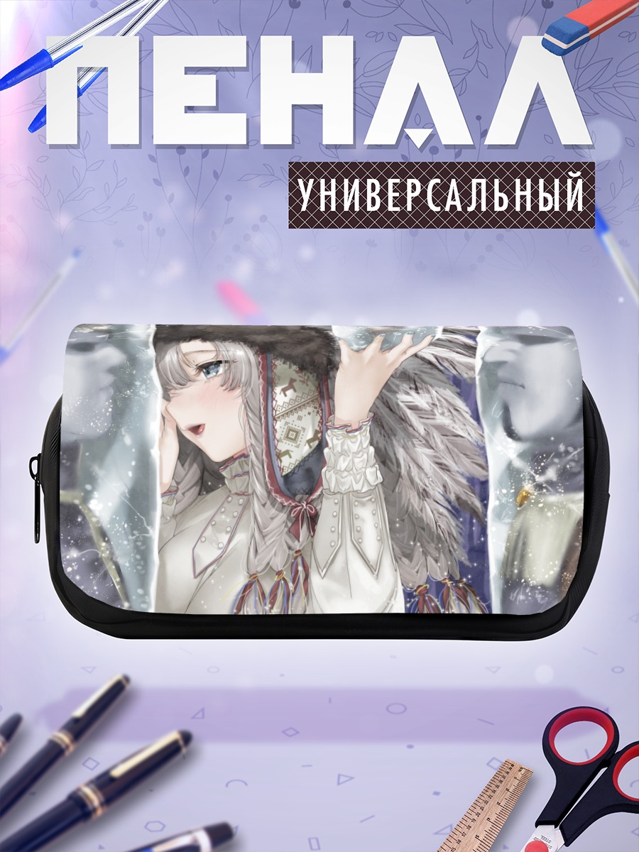 Пенал-косметичка Зимняя девушка в меху