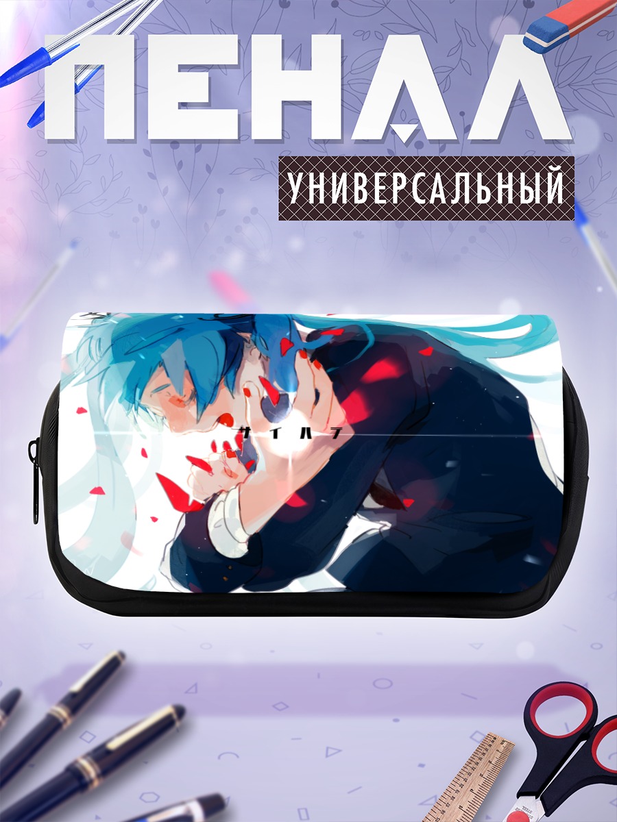 Пенал-косметичка Мику Хацунэ в лепестках