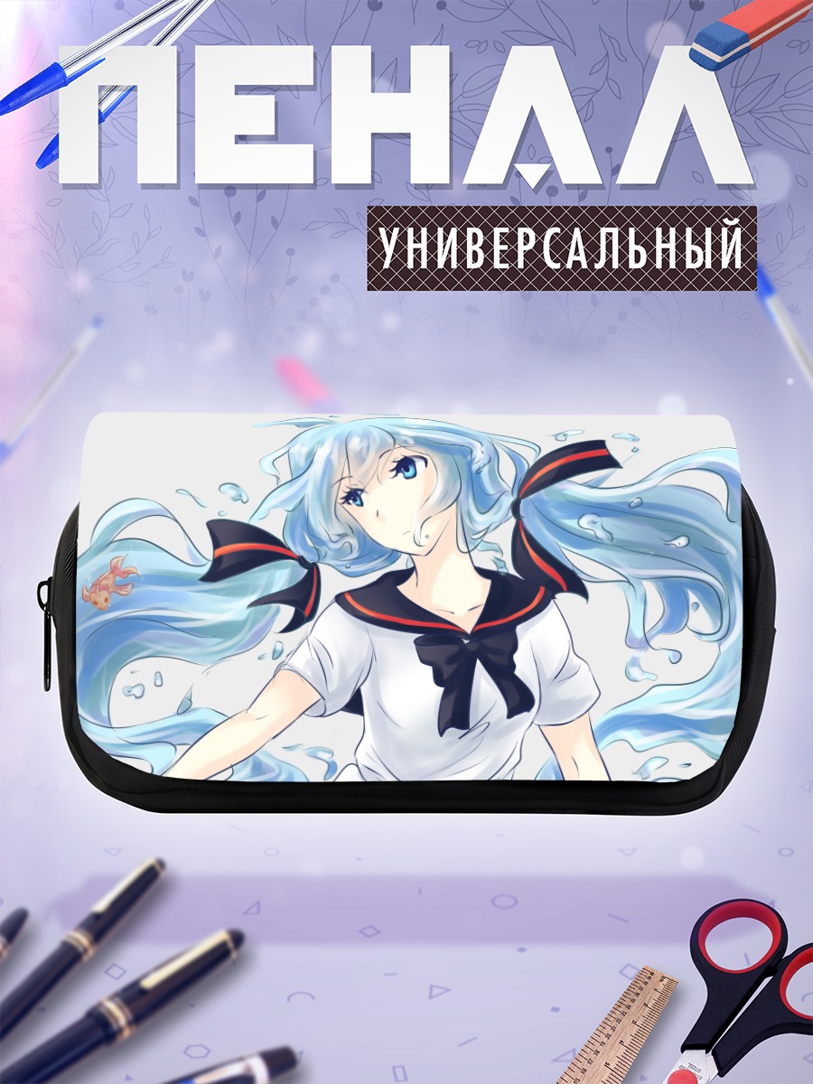 Пенал-косметичка Мику Хацунэ в бутылке