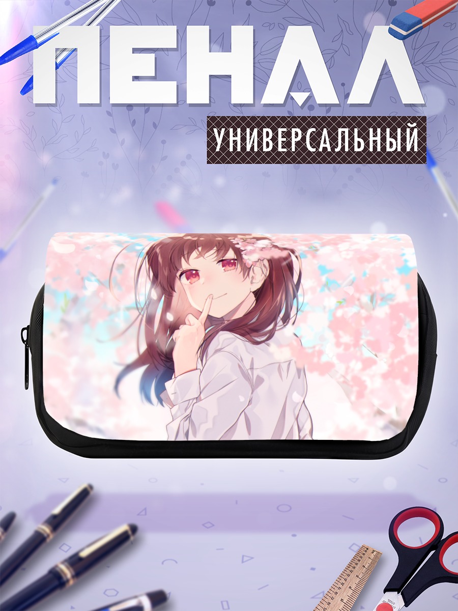 Пенал-косметичка Девушка в сакуре