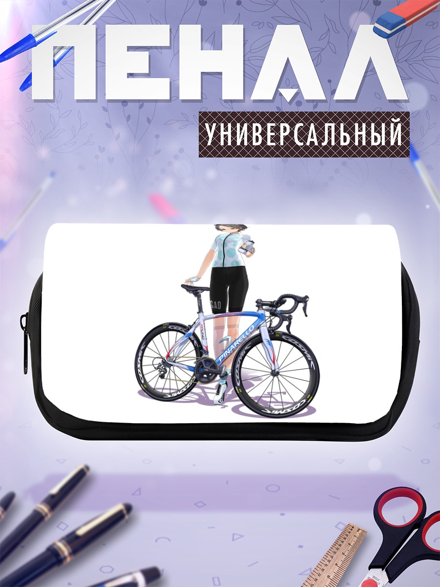 Пенал-косметичка Девушка с велосипедом