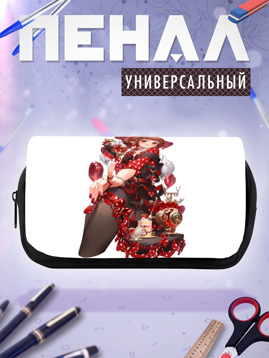 Пенал-косметичка Десертный пир в красном