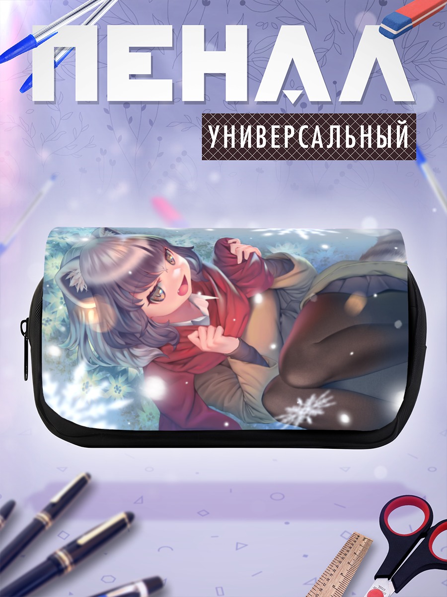 Пенал-косметичка Обычный Енот в снегу