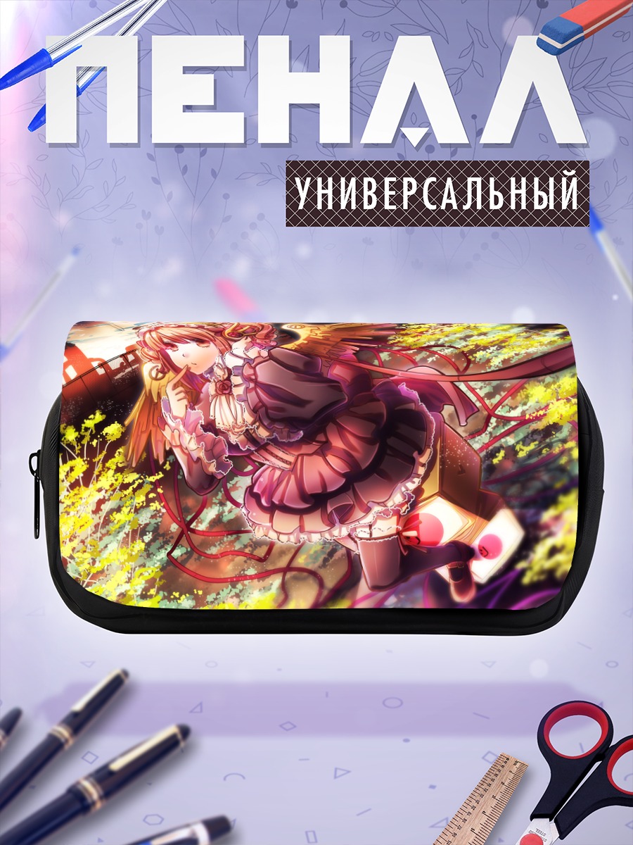 Пенал-косметичка Крылатая девушка в цветах