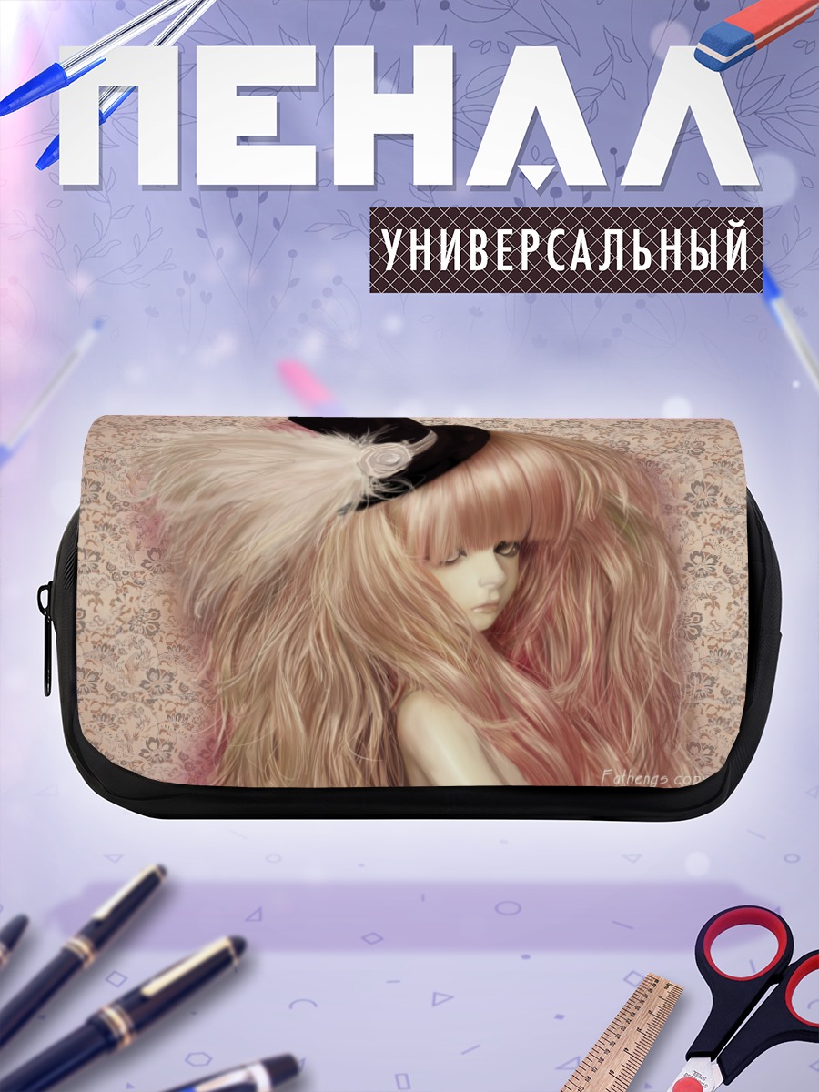 Пенал-косметичка Девушка в цилиндре