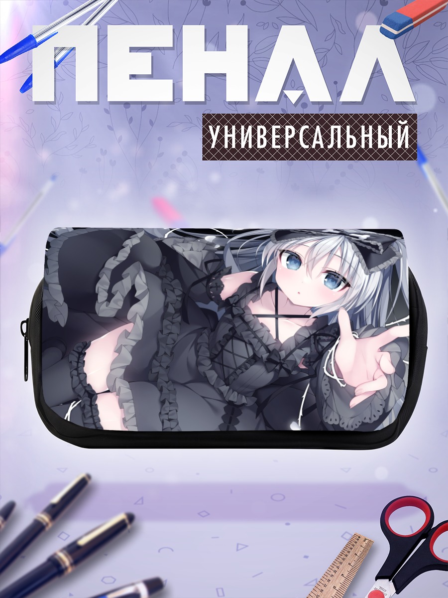 Пенал-косметичка Готическая лолита с цветами