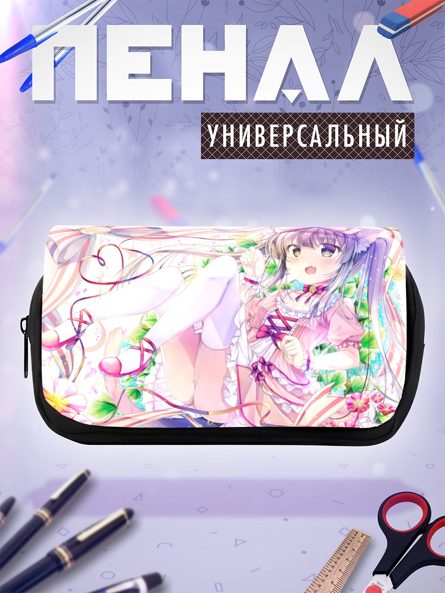 Пенал-косметичка Кошкодевочка в цветах