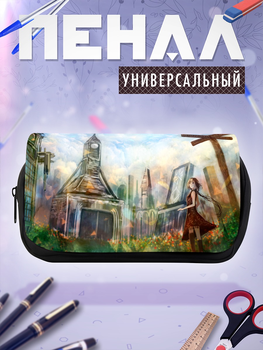 Пенал-косметичка Девушка в городе цветов