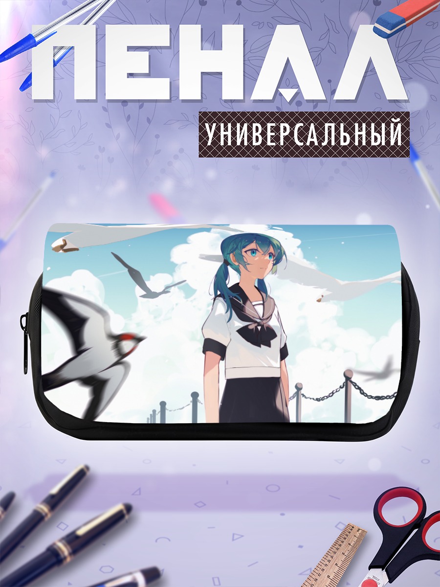 Пенал-косметичка Мику Хацунэ с птицами