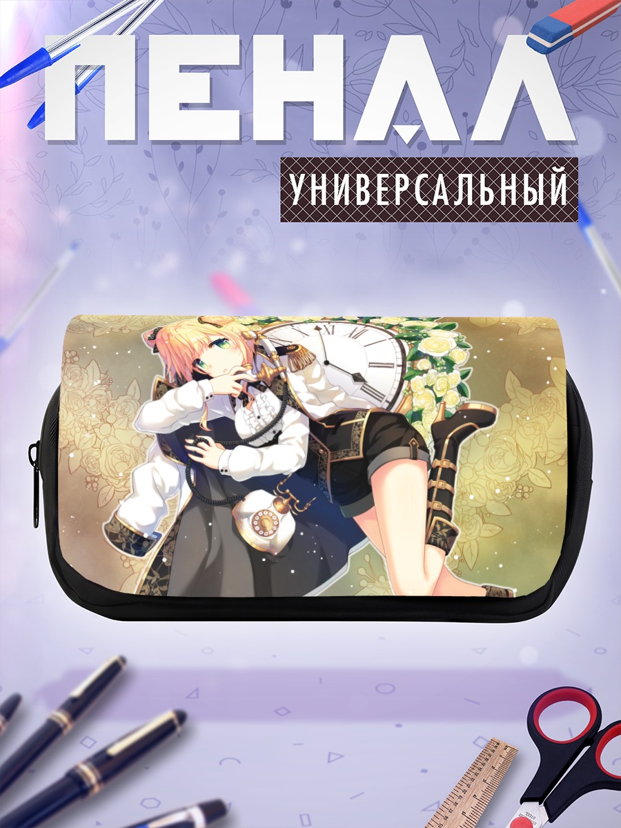 Пенал-косметичка Блондинка с часами