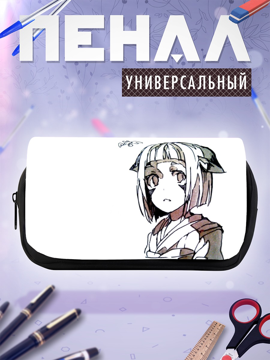 Пенал-косметичка Девушка-кошка с короткими волосами