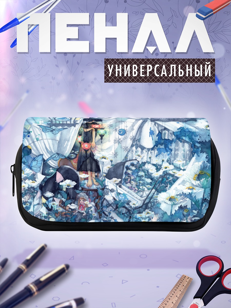 Пенал-косметичка Кукла в цветах