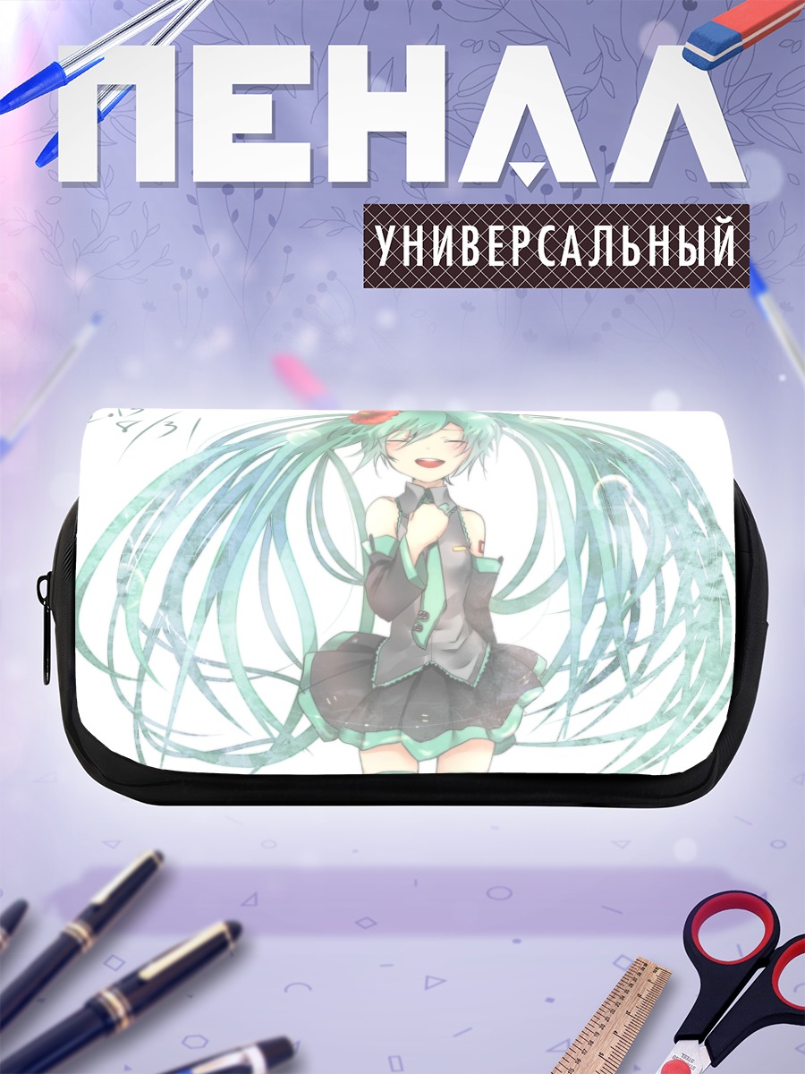 Пенал-косметичка Мику Хацунэ с цветком