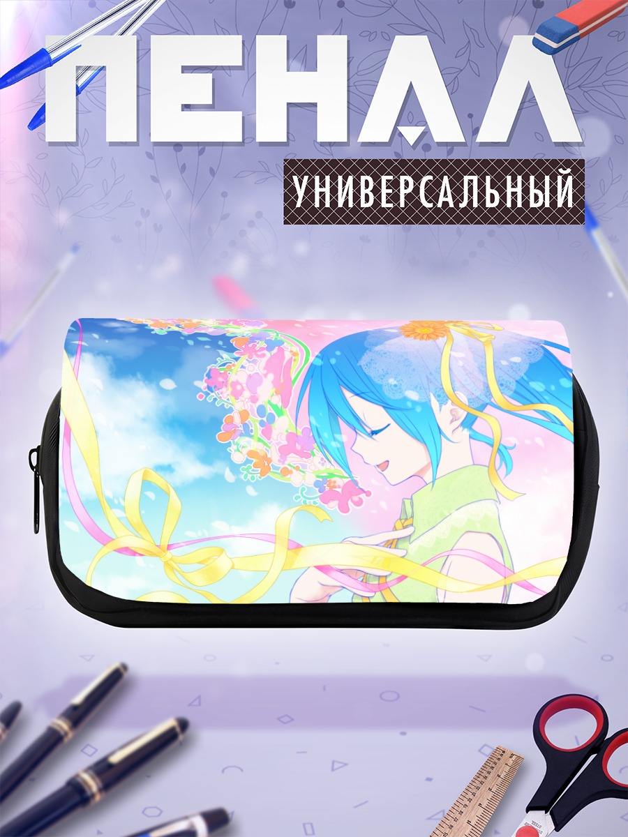 Пенал-косметичка Мику Хацунэ в цветах