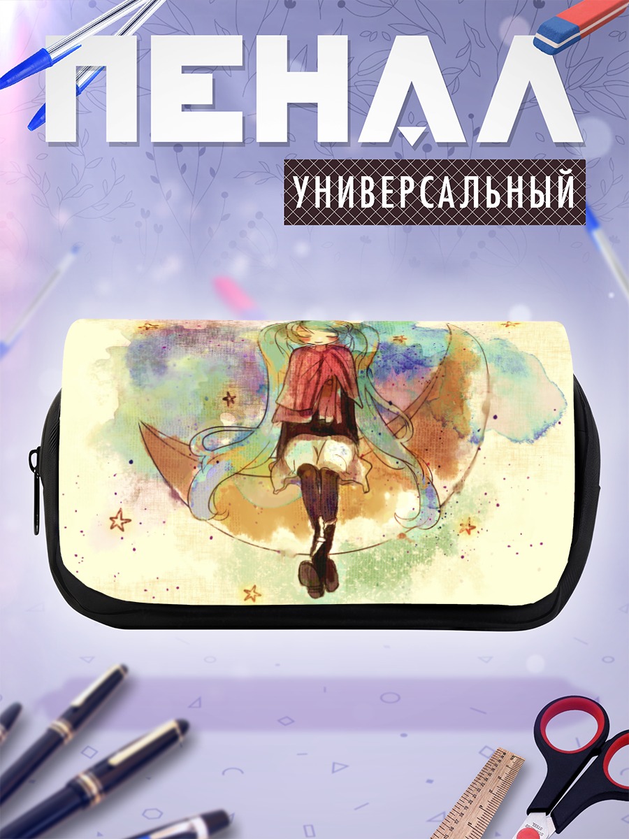 Пенал-косметичка Мику Хацунэ на луне