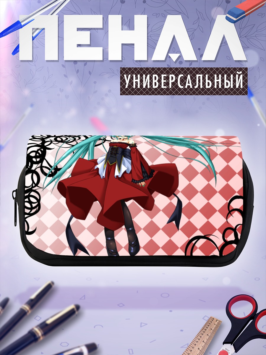Пенал-косметичка Мику Хацунэ в красном