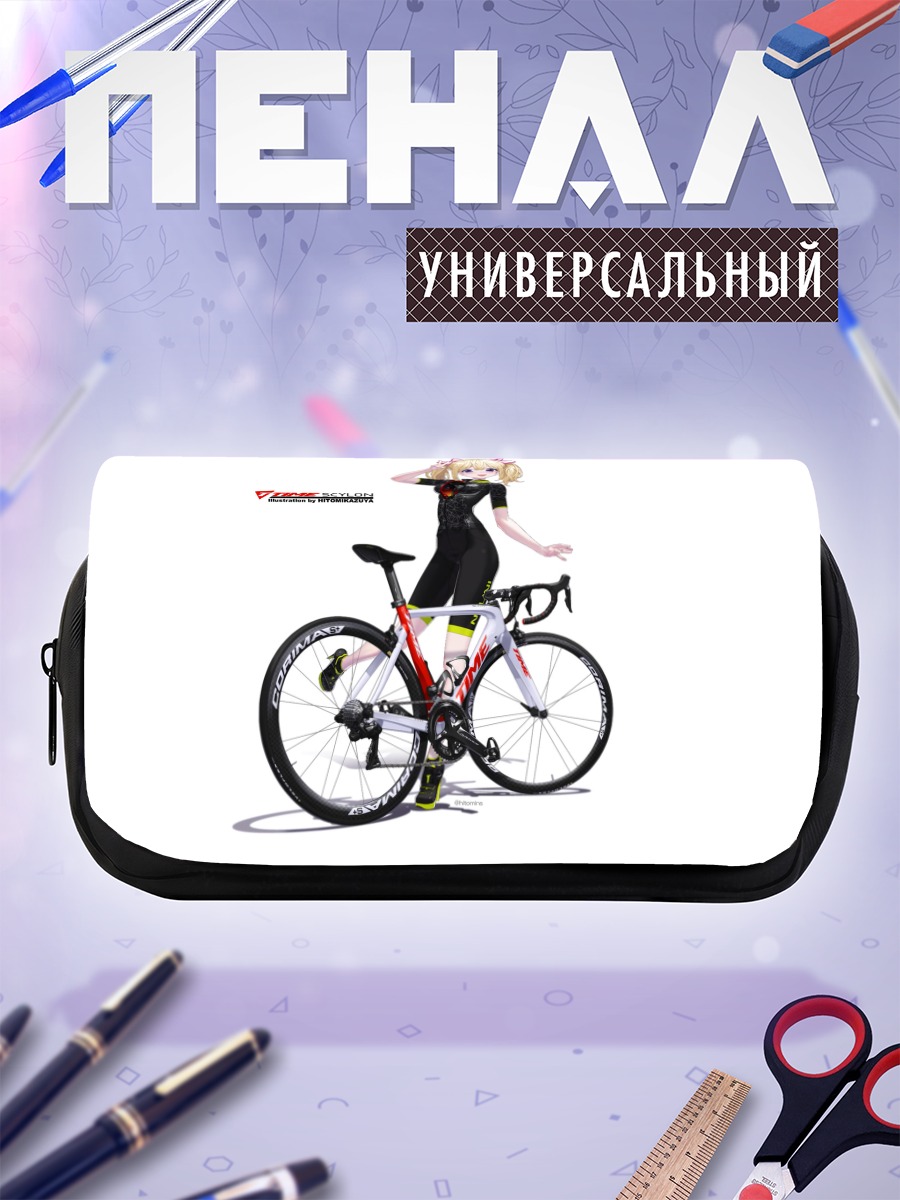 Пенал-косметичка Блондинка на велосипеде