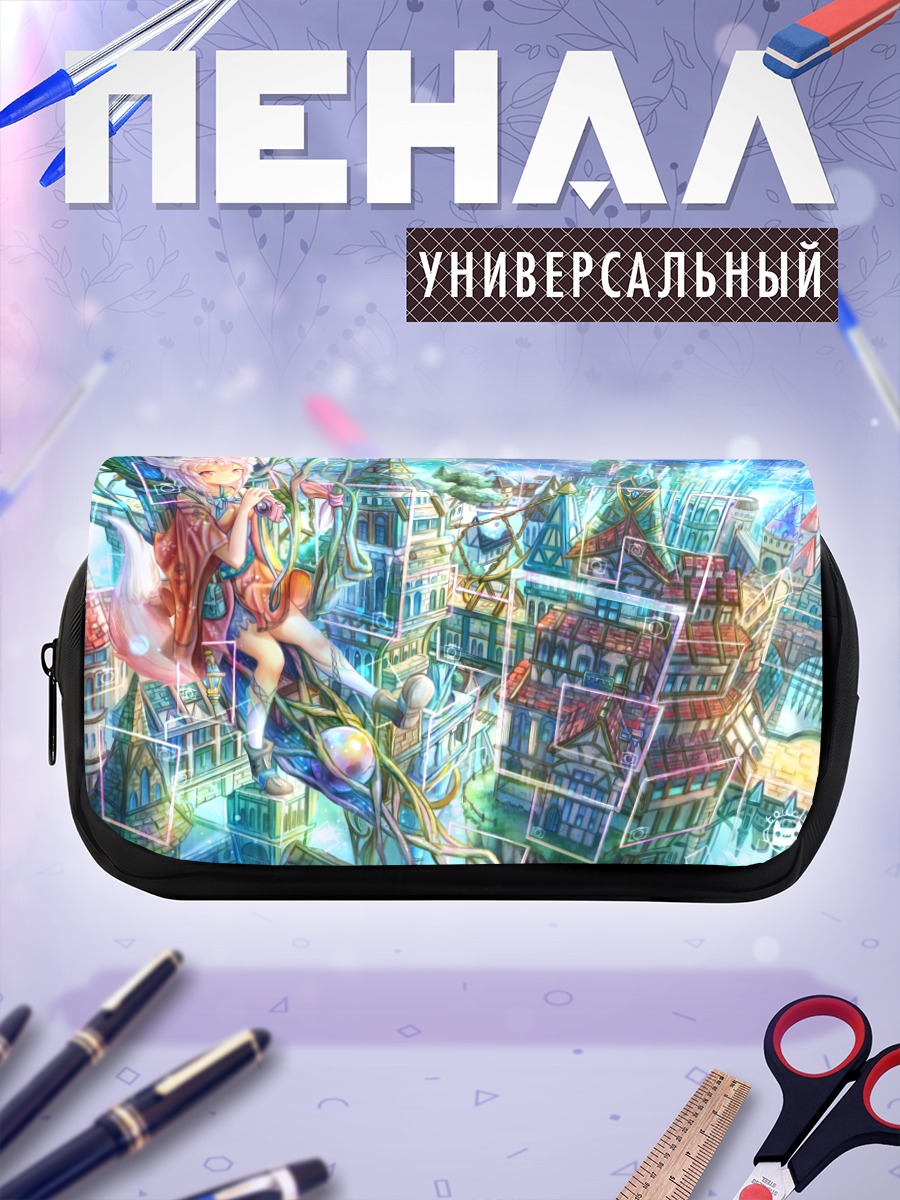 Пенал-косметичка Девушка-лиса в городе