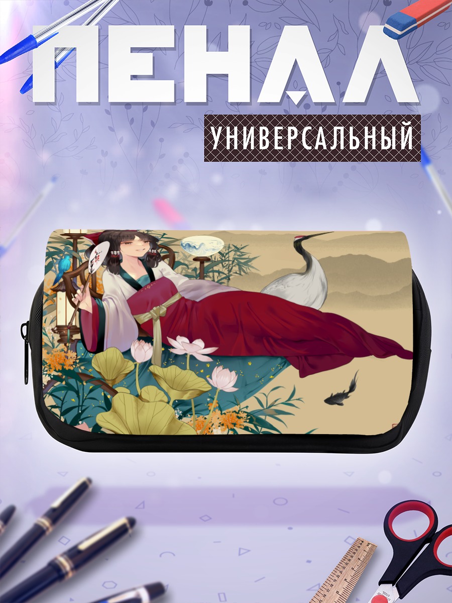 Пенал-косметичка Рейму Хакурэй с журавлем