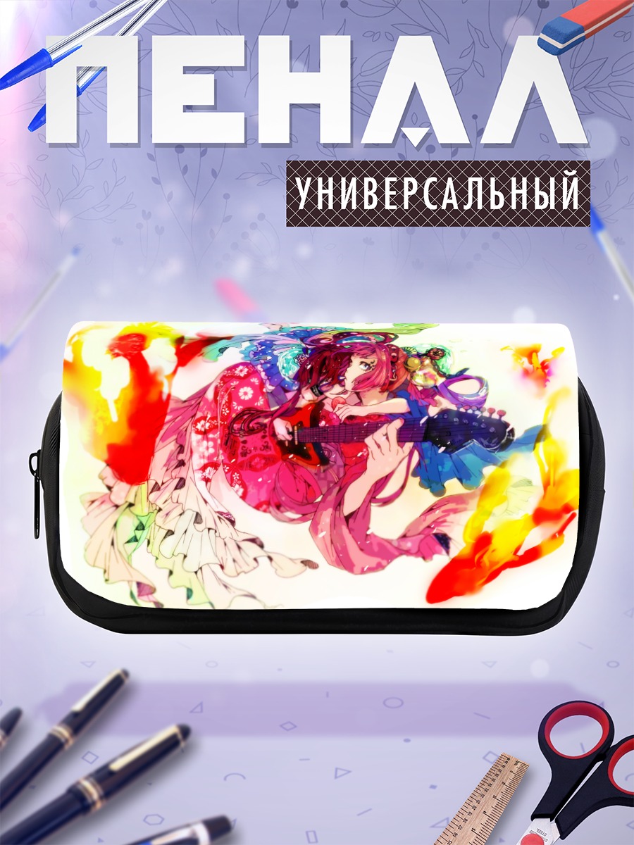 Пенал-косметичка Мику Хацунэ с гитарой