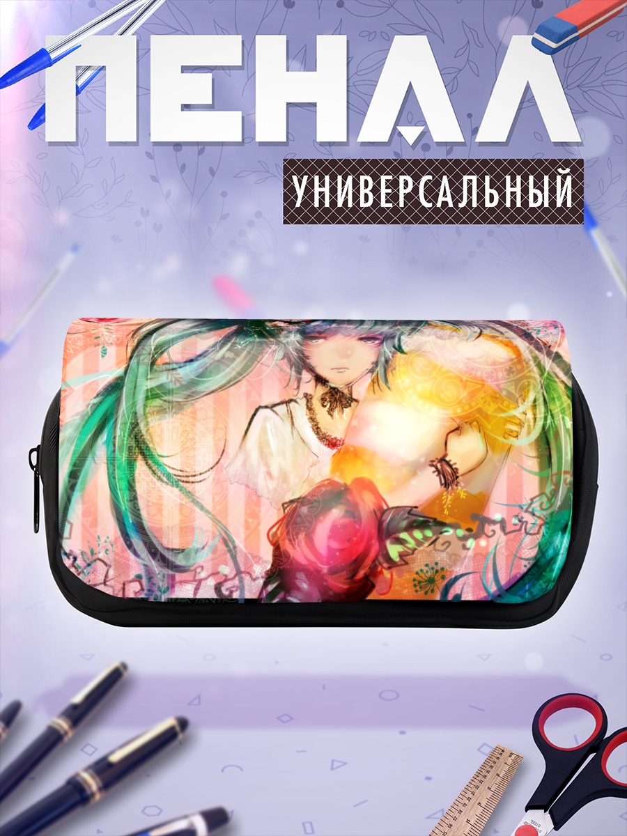 Пенал-косметичка Мику Хацунэ с розами