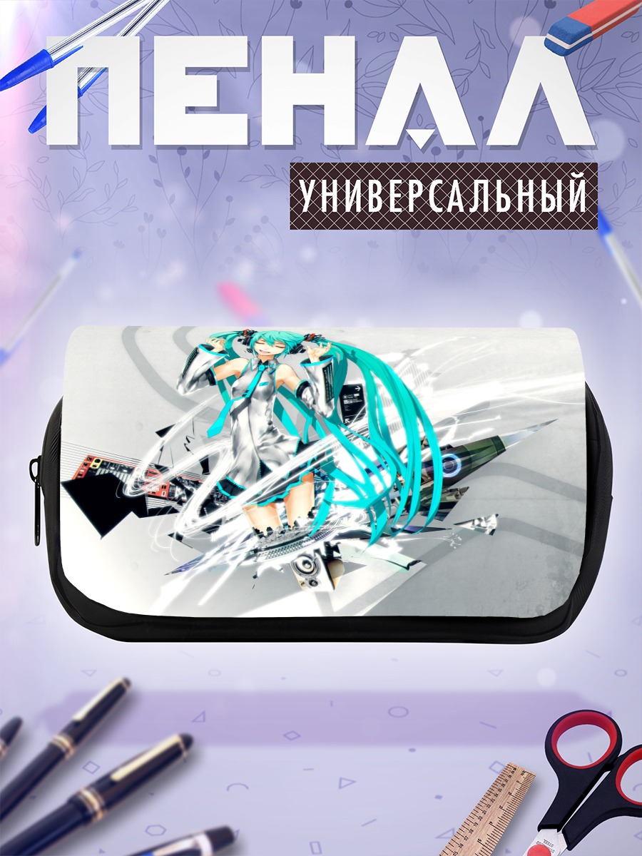 Пенал-косметичка Мику Хацунэ в цифровом вихре