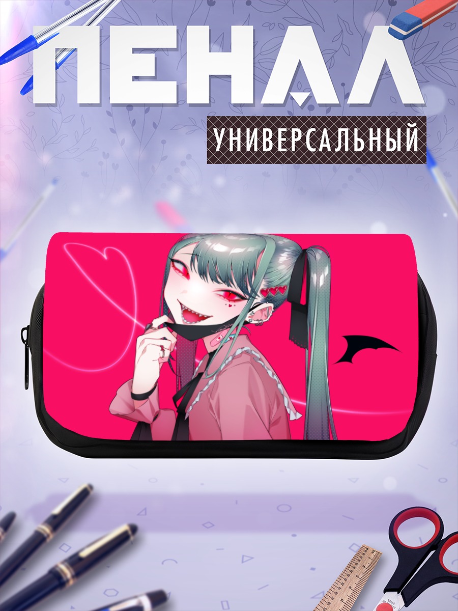 Пенал-косметичка Мику Хацунэ с сердцем